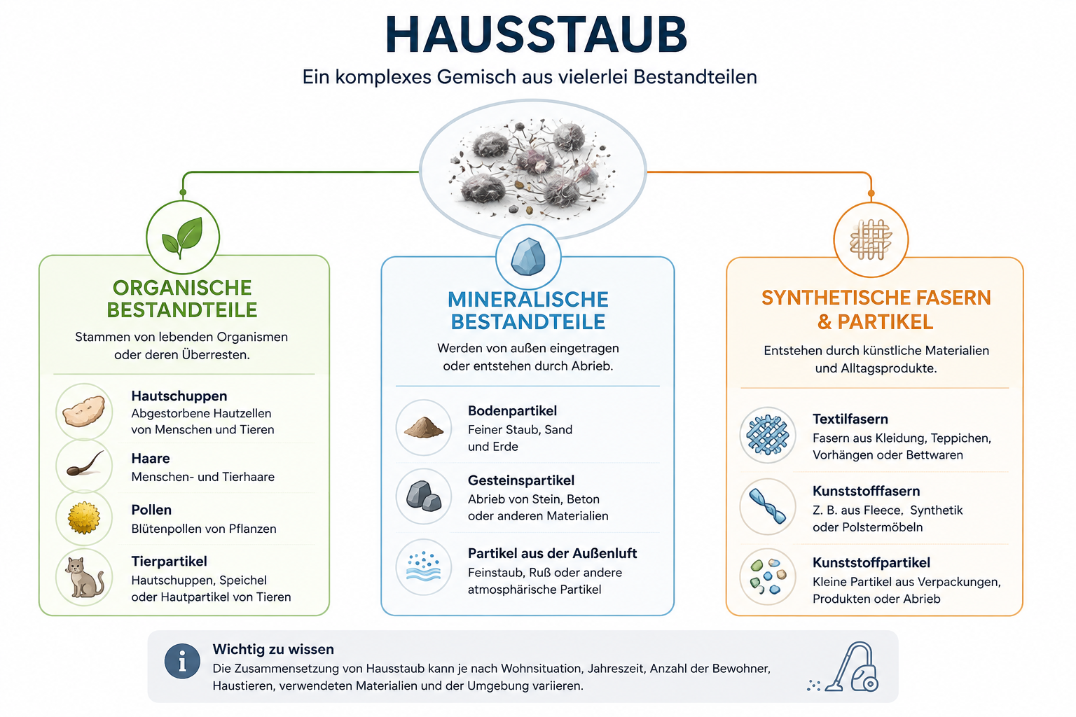 Zusammensetzung von Hausstaub